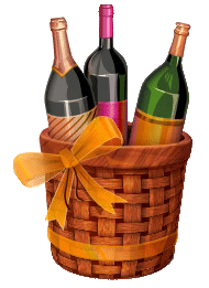 Wine Bottles in a Basket with a Bow